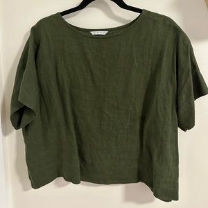 Linenfox Green linen shirt